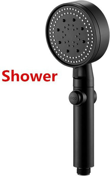 Lucky Market Wassersparende Handbrause Schwarz mit 5 Modi und 11 cm Durchmesser - Bild 1