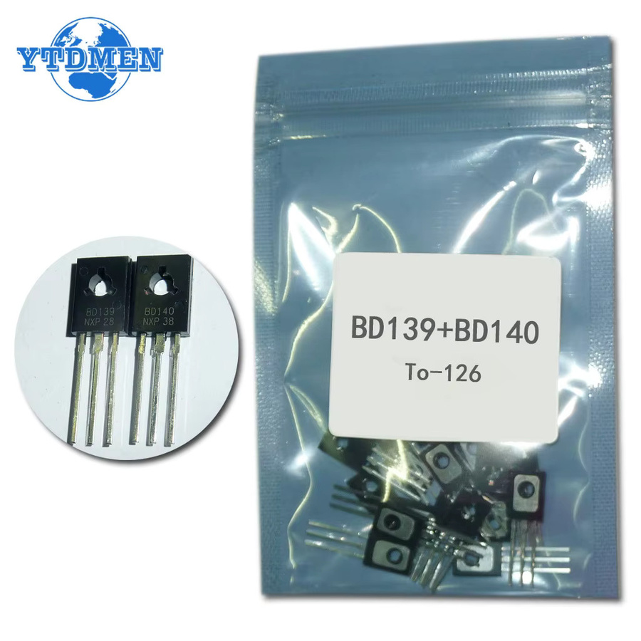 YTDMEN Transistor Set BD139 und BD140 in Schwarz, 50 Stück (je 25 Stück NPN und PNP), TO-126 Silizium-Trioden-Transistoren, 80 V, 1,5 A - Bild 2