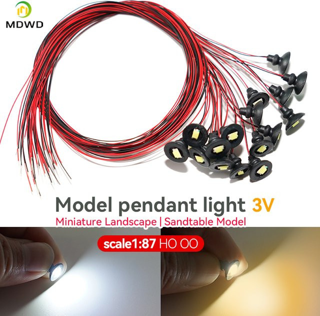 MDWD Straßenlaterne Modell Wandleuchte, 5-teiliges Set, Schwarz, 1:87 (Spur H0), mit LED - Bild 1