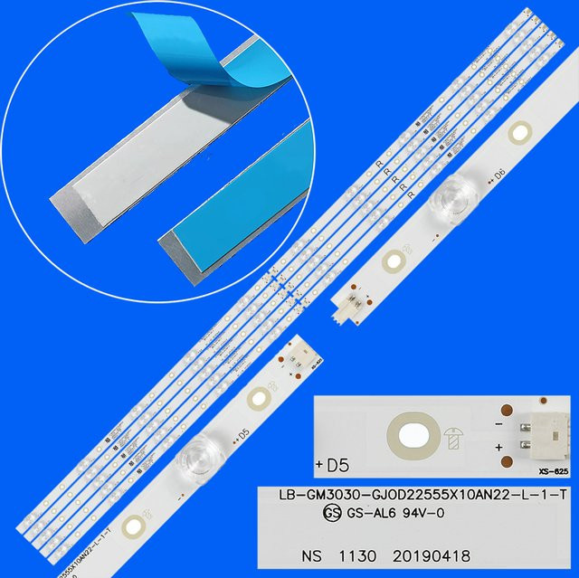 LED Hintergrundbeleuchtungsstreifen in Weiß für Philips TV-Modelle 55PUS7394/12, 55PUS7504/12, 55PUS7334/12, 55PUS6754/12, 55PUS6804/12, 55PUS6814/12, 55PUS7805/12 und 55PUS7304/1 - Bild 1