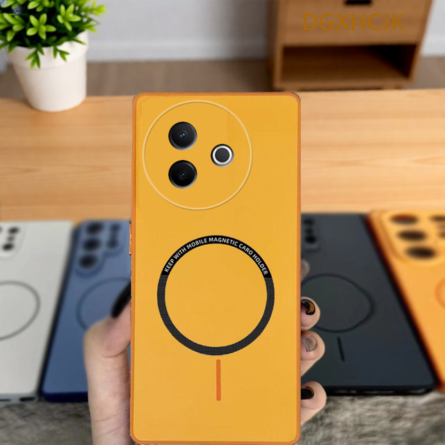 Stoßfeste magnetische Handyhülle für Vivo Y39 5G in Orange aus Hartsilikon - Bild 1