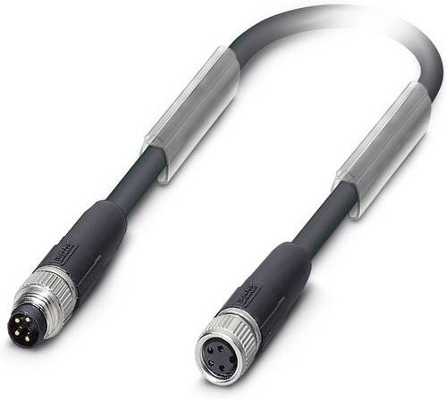 Phoenix Contact Sensor-Aktor-Datensteckverbinder M8 Stecker gerade, Buchse gerade, Schwarz, 4 Polzahl, 2.00 m Länge - Bild 1