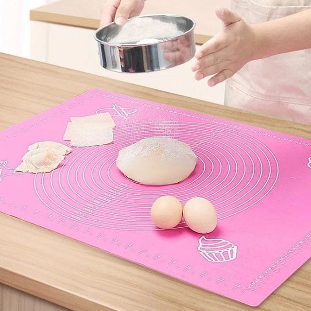 FAIS DU Silikon-Backmatte pink, wiederverwendbare antihaftbeschichtete Backmatte zum Rollen von Gebäck, hitzebeständig - Bild 1