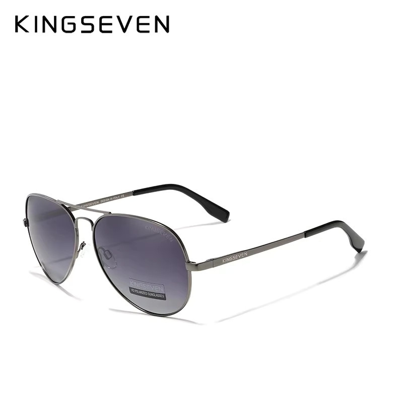 KINGSEVEN Sonnenbrille Aviator, Aluminium, Vollrand, schwarz, unisex, polarisiert - Bild 2