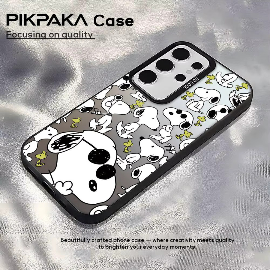 Bunte Silikon Handyhülle mit Cartoon Snoopy Design für Samsung Galaxy S25 Edge S24 S23 S22 S21 S20 Ultra in Silber - Bild 2