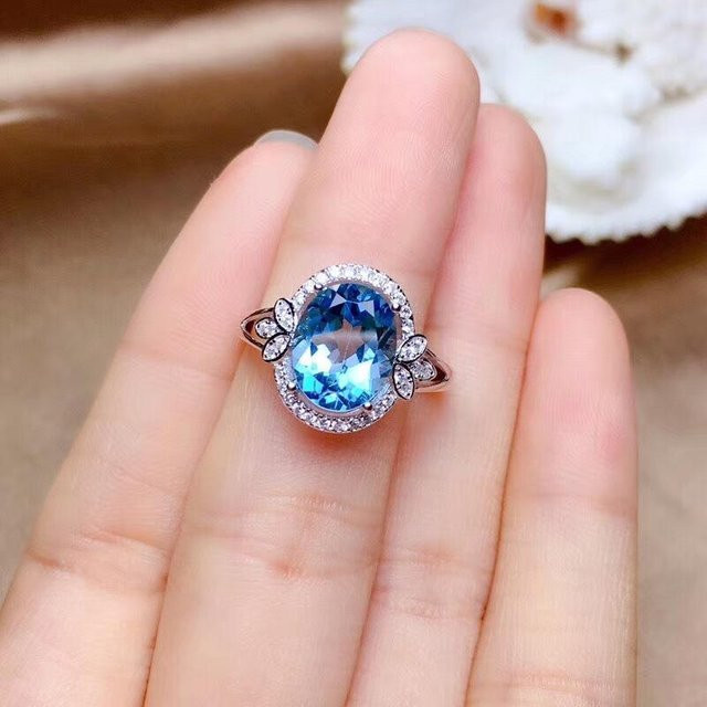 Verlobungsring 925 Silber, Saphir, Damen - Bild 1