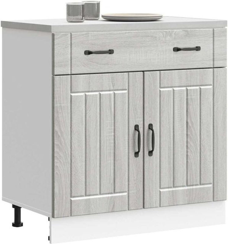 Küchenunterschrank Lucca von Vidaxl in Grau im Landhausstil aus Holzwerkstoff mit Drehtüren - Bild 1