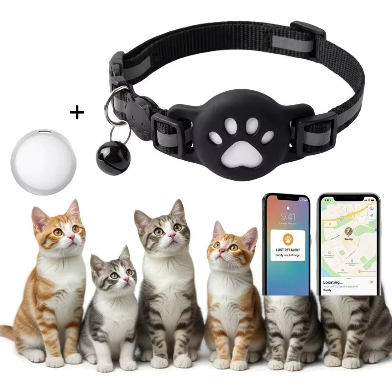 GPS-Tracker-Halsband-Set für Hunde und Katzen in Schwarz, kompatibel mit Apple Find My und iOS - Bild 6
