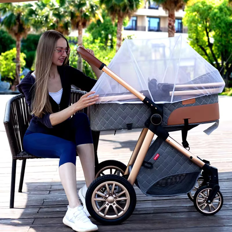 3-in-1 Kinderwagen Warm House mit Licht und Stoßfestigkeit für Neugeborene, Kombi-Kinderwagen mit zwei Fahrtrichtungen und Komfort-Eigenschaften - Bild 5