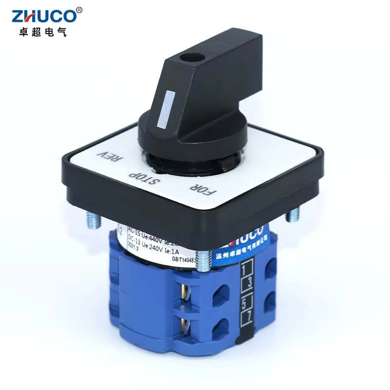 ZHUCO Umschalt-Nockenschalter SZW26/LW26-20/D202.2 20A 2-polig Vorwärts-Stopp-Rückwärts-Doppelstromversorgung für industrielle Elektroschränke - Bild 3
