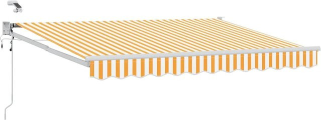 vidaXL Elektrische Ausziehbare Markise mit Motor in Orange und Weiß, B/T: 350 x 250 cm - Bild 1