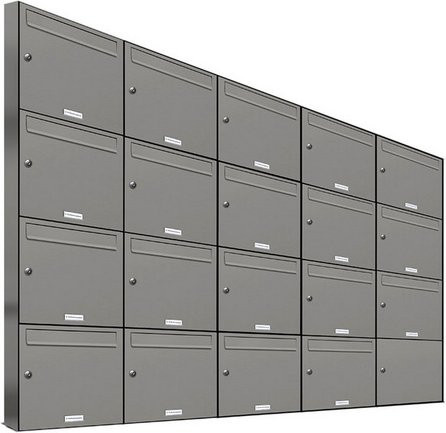 AL Briefkasten für 19 Parteien, grau, B/H/T: 191,5 x 136,8 x 11,6 cm - Bild 1