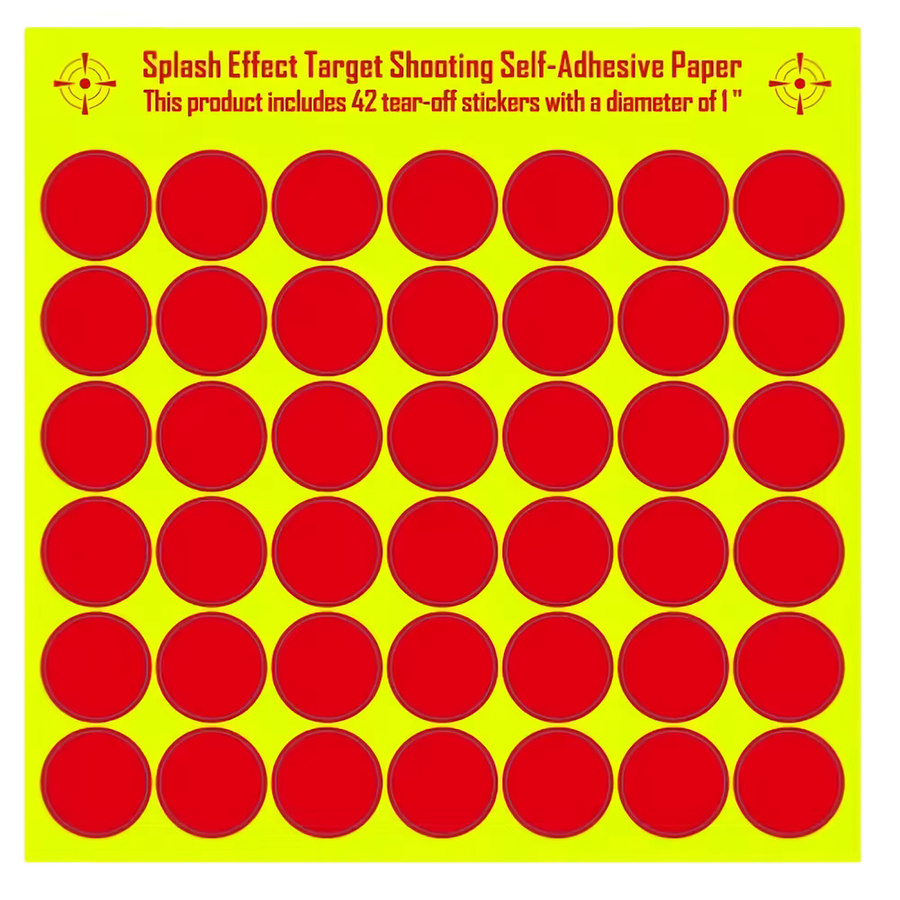Splatter Ersatz Punktziele für Schießübungen, 10 Blatt mit jeweils 42 Aufklebern, Durchmesser: 2,5 cm, Farben: Rot und Schwarz - Bild 4
