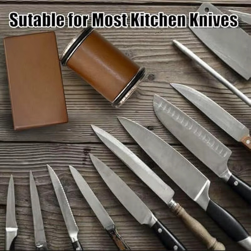 RSCHEF Messerschärfer-Set mit magnetischem Messerhalter aus Holz in Braun und Diamant-Schärfstein mit 15 und 20 Grad Winkelrolle - Bild 5