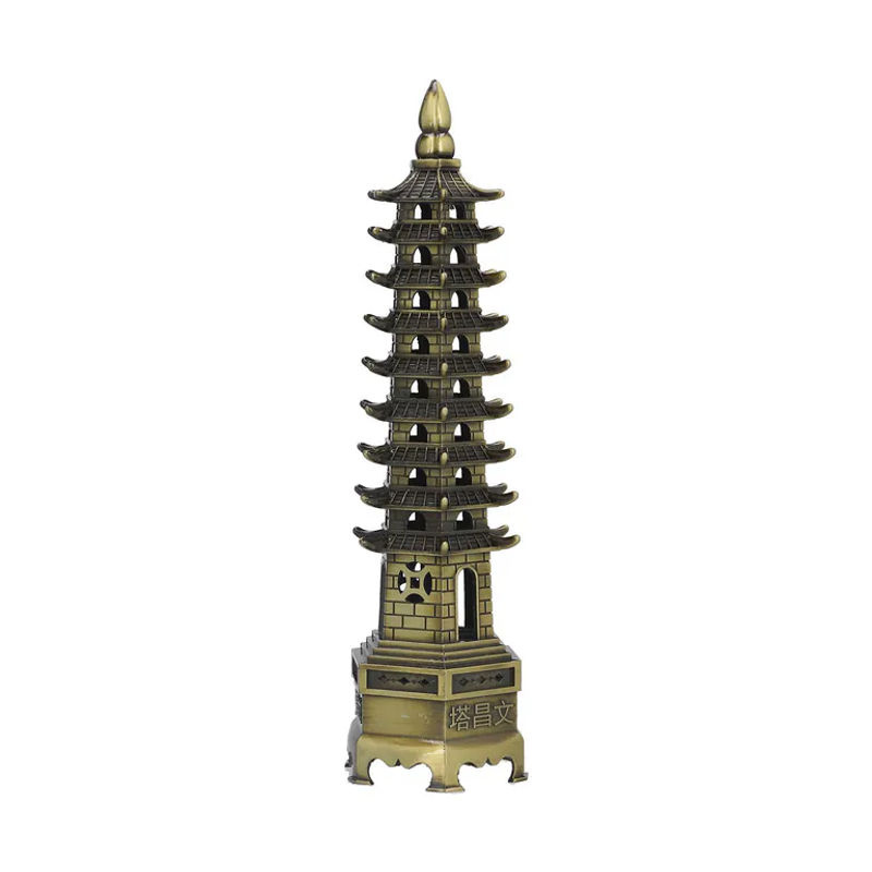 WenChang Dekoration aus Metall in Gold, Vintage Stil, Höhe: 25 cm - Bild 2