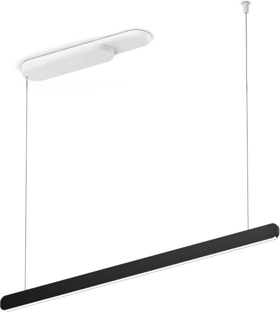 Occhio Mito linear volo 100 up LED-Pendelleuchte in Weiß matt mit schwarzem Kopf, dimmbar mit Occhio air Modul und x-tra warm LED (2200K - 3500K) - Bild 1