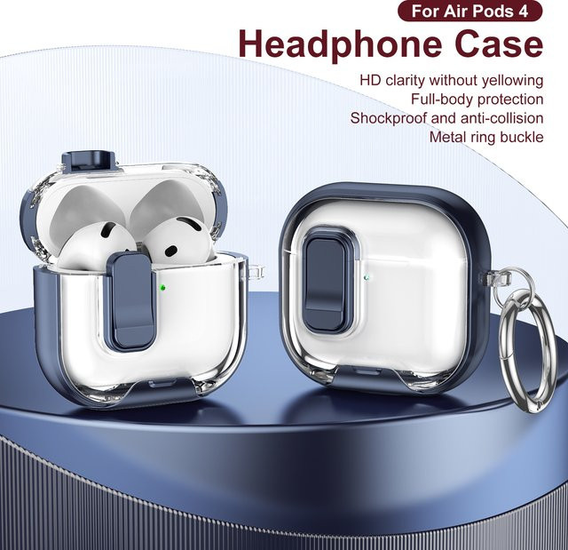 Transparente Kristall Schutzhülle aus TPU für AirPods Pro 1, 2, 3 und AirPods 4 mit Switch Lock Cover - Bild 1