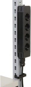 Rocholz 4-fach Steckdose System Flex in Schwarz zur Selbstmontage, B/H/T: 30,4 x 6,1 x 4,5 cm - Bild 2
