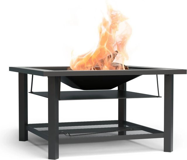 Blumfeldt Merano Avanzato 3-in-1 Feuerschale mit Grillfunktion und Tischnutzung, Farbe: Steingrau, B/T/H: 87 x 87 x 40 cm - Bild 1