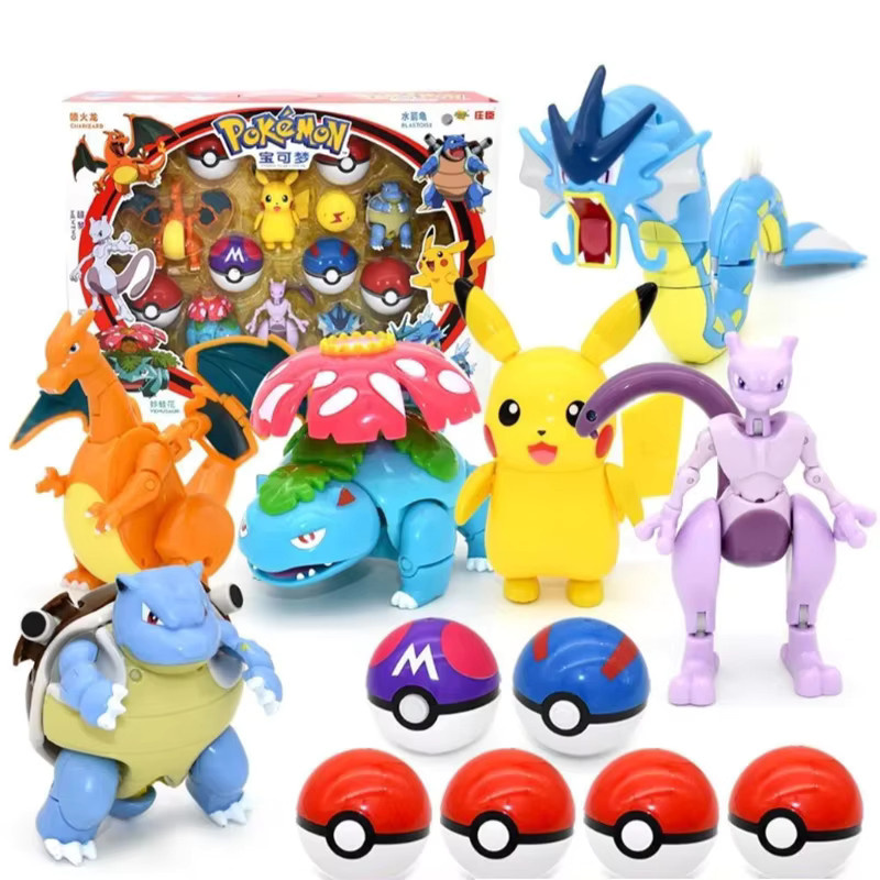 zhuangchen Pokémon Figuren mit Transformations-Pokeball, 6-teiliges Set - Bild 2