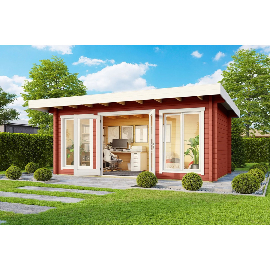 Lasita Gartenhaus Dorset Maja Flachdach in Schwedenrot lasiert B/B/H: 480 x 250 x 238 cm - Bild 2