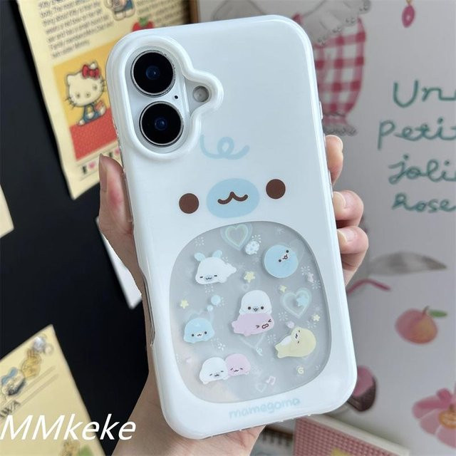Tuiying002 Handyhülle mit süßem ausgestanztem Seehund Design für iPhone 11 bis iPhone 16 Pro Max in Weiß - Bild 1