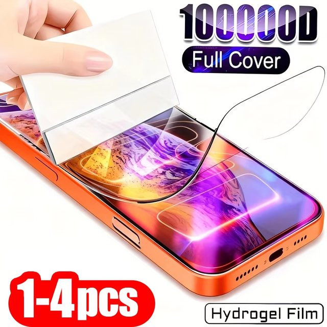 Caynes Hydrogel Screen Protector für iPhone 17 16 15 14 13 12 11 Pro Max Air, Transparent, HD Volle Abdeckung - Bild 1
