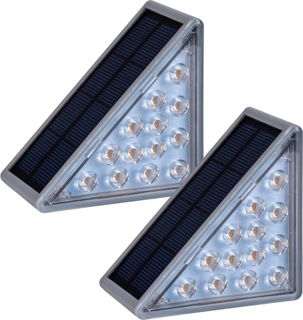 Näve Scala LED-Solar-Treppenleuchte 2er-Set Grau, B/H/T: 11 x 6,2 x 5,2 cm - Bild 1