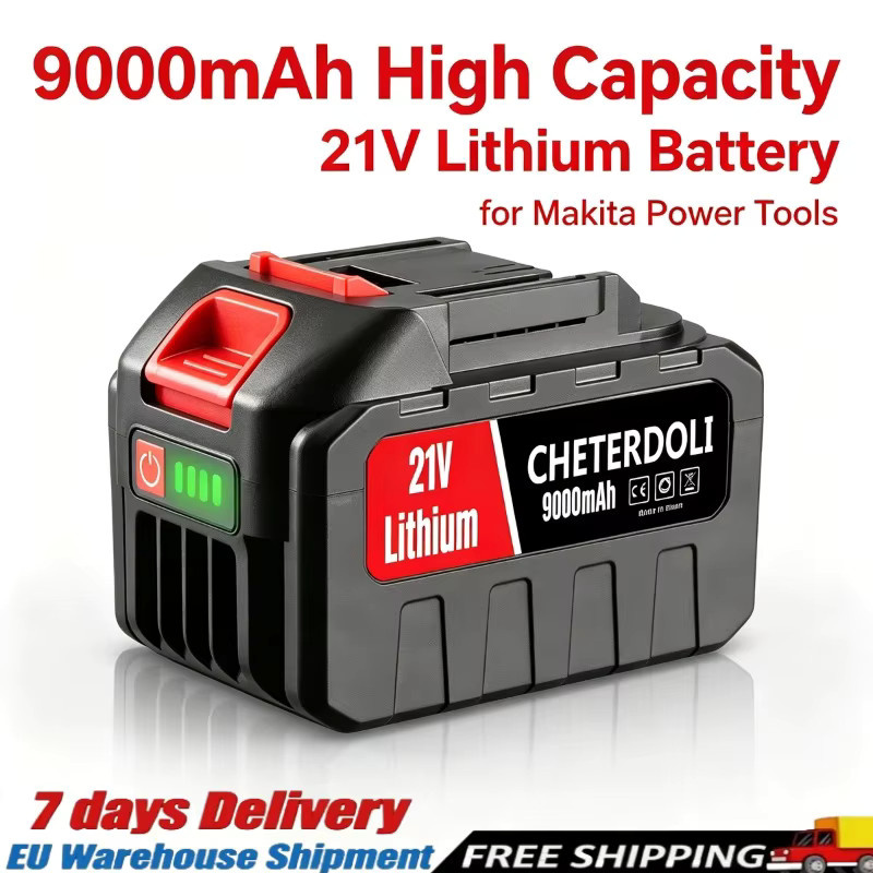 Aleaivy 21V 9,0Ah Lithium-Ionen-Ersatzakku in Schwarz für Makita Akku-Bohrschrauber und Elektrowerkzeuge - Bild 2