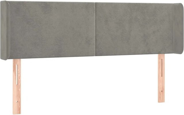 vidaXL LED Kopfteil aus Samt in Hellgrau mit integrierter Beleuchtung und USB-Anschluss, B/H: 147 x 88 cm (Tiefe: 16 cm) - Bild 1