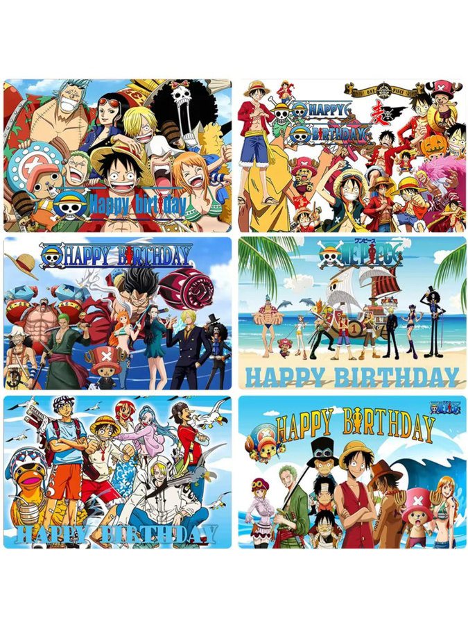 Bandai One Piece Luffy Party-Hintergrund Poster für Kinder in Mehrfarbig - Bild 4