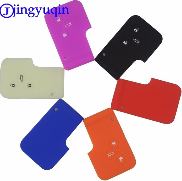 Jingyuqin Silikonkautschuk Autoschlüsseletui für Renault Megane R.S. Scenic 3-Tasten Smart Key - Bild 1