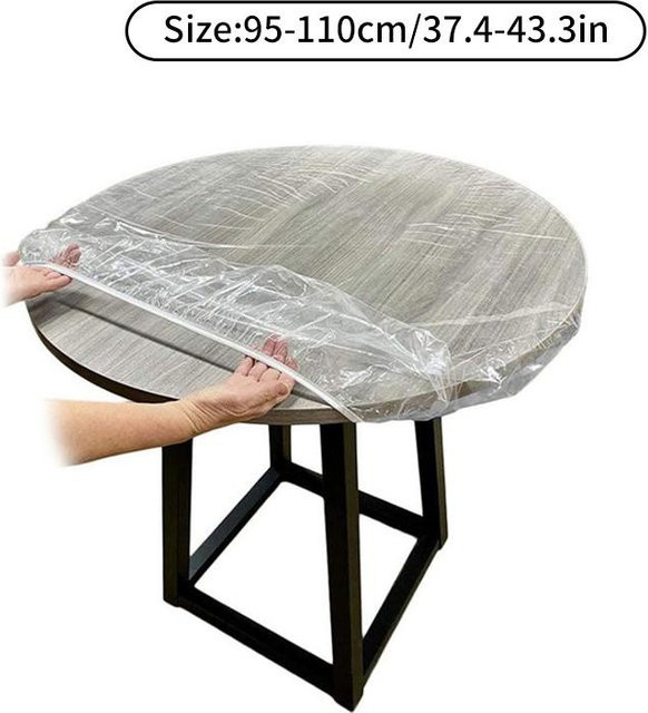 Transparente Tischdecke aus PVC mit elastischem Rand, wasserabweisend, rund, 4OYourSecret - Bild 1