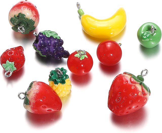 AGCFABS Ohrring Charms Anhänger, Obst Form, Harz, Bunt, Unisex - Bild 1