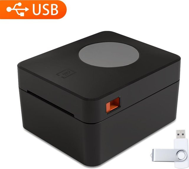 Aimo Desktop-Thermo-Etikettendrucker B-EU-1 in Schwarz für 4x6-Zoll-Versandetiketten mit USB und Ethernet/LAN - Bild 1