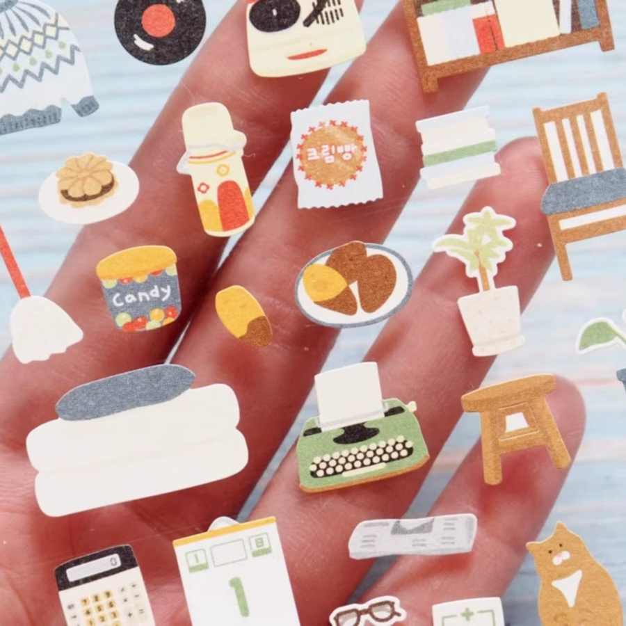 Suatelier Retro Papier Aufkleber für Scrapbooking und DIY Journaling in Multicolour - Bild 3