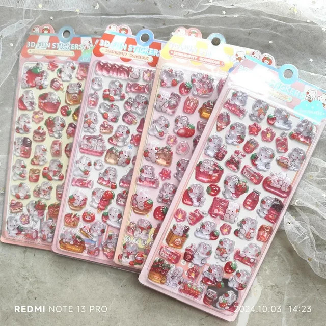 4 Stück Kristallaufkleber mit Tierprägung und 3D-Textur in Multicolor von Anime Worlds Store aus Resin - Bild 1