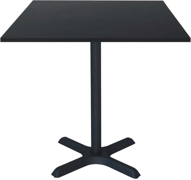 RestooTab Tisch Dina quadratisch in Schwarz mit MDF-Platte und Metallgestell, B/T/H: 70 x 70 x 74 cm - Bild 1