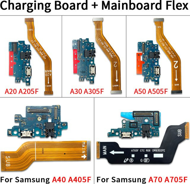 Samsung USB-C Ladeport Flexkabel mit Mikrofon für A20 A30 A40 A50 A70 Motherboard Ersatzteil - Bild 1