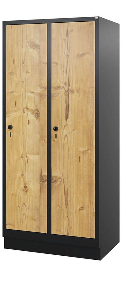 BIGBOXX HPL-Spind Comfort XL mit Sockel und Scharniertüren in Braun - Bild 1
