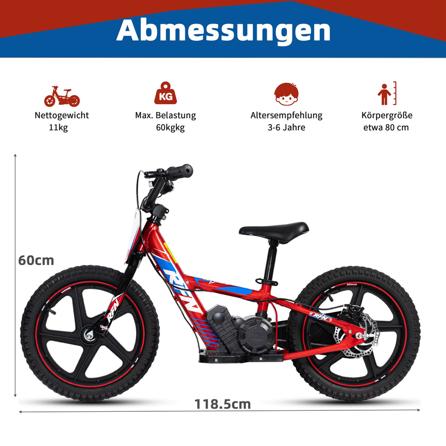 Vankel Kinder Elektro-Dirtbike, Rennmotorrad, ab 4 Jahre - Bild 6