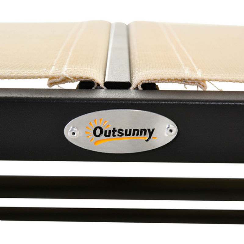 Outsunny Schaukelbank mit Textilene-Netzstoff in Beige und Metallgestell, B/H/L: 120 x 70 x 85 cm - Bild 3