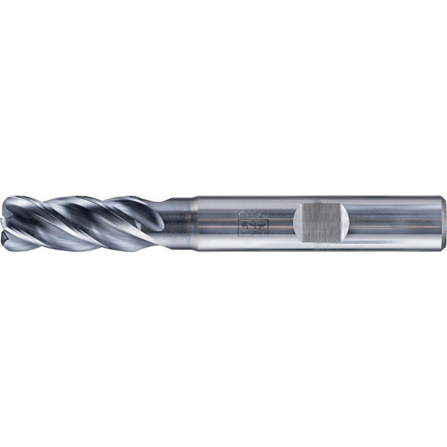 PFERD Universal Line VHM Eckfräser lang 4 Schneiden Ø 8 mm Radius 1,5 mm TiAlN Schaft HB in Silber zum Schruppen und Schlichten von Nuten - Bild 1