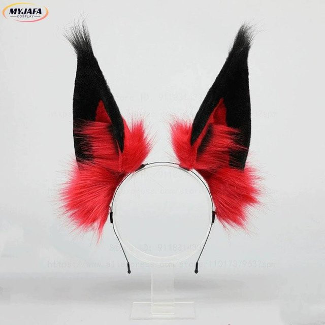 Alastor Cosplay Perücke, Rot Schwarz, Synthetisches Haar, Unisex - Bild 1