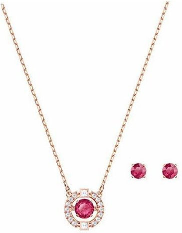 Swarovski Schmuck-Set, Ohrstecker, Halskette, Roségold, Kristall, Damen - Bild 1