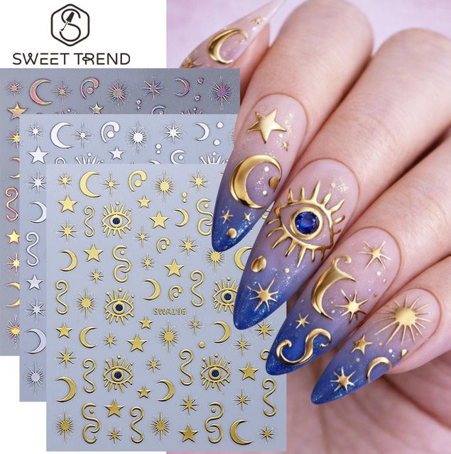 SWEET TREND Nagelaufkleber, Metallisch, 3 Stück, Unisex - Bild 1