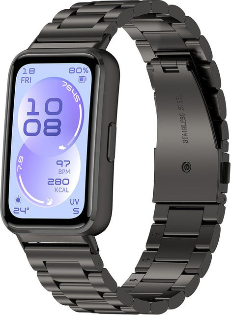 Techsuit Uhrenarmband Edelstahl, Schwarz, Unisex - Bild 1