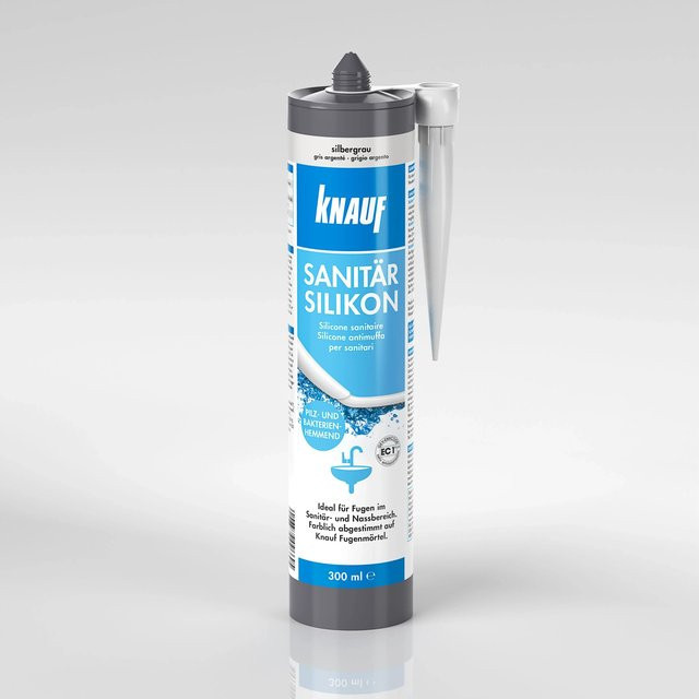 Knauf Sanitär-Silikon Silbergrau, schimmelresistent, 300 ml - Bild 1