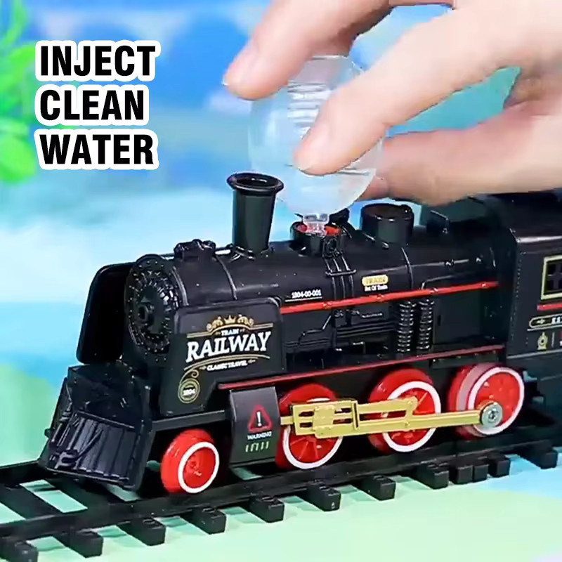 CONUSEA Elektrische Retro Spray Zug Track Kit, Eisenbahn Spielzeug, mit Licht und Sound - Bild 4