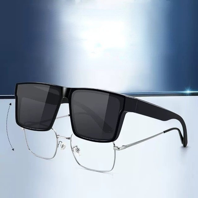 Polarisierte Sonnenbrille, Vollrand, Square, Schwarz - Bild 1
